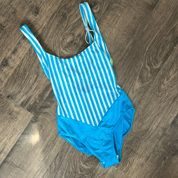 Mini April Teal Vertical Stripe main image 1